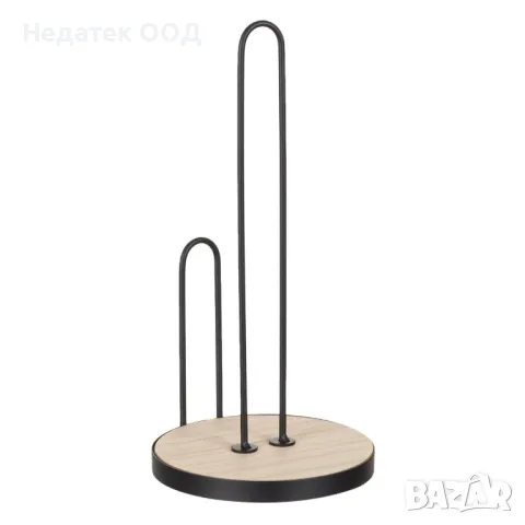 Поставка за кухненска ролка, С ограничител, Черна, 15x30см, снимка 2 - Други - 47354223