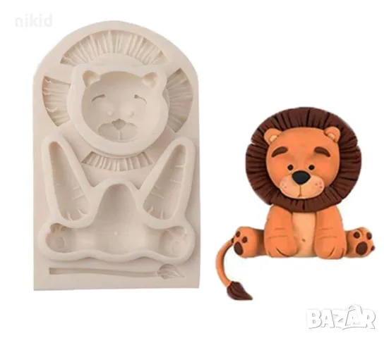 Лъв Жираф Маймуна Слон Хипопотам части силиконов молд форма украса торта фондан шоколад гипс, снимка 5 - Форми - 48264738