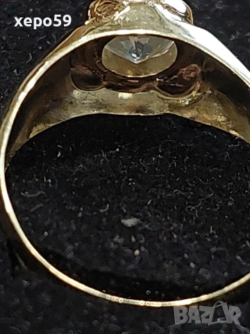 Дамски златен 14 каратов пръстен с брилянт 1,15 карата, снимка 4 - Пръстени - 53074005