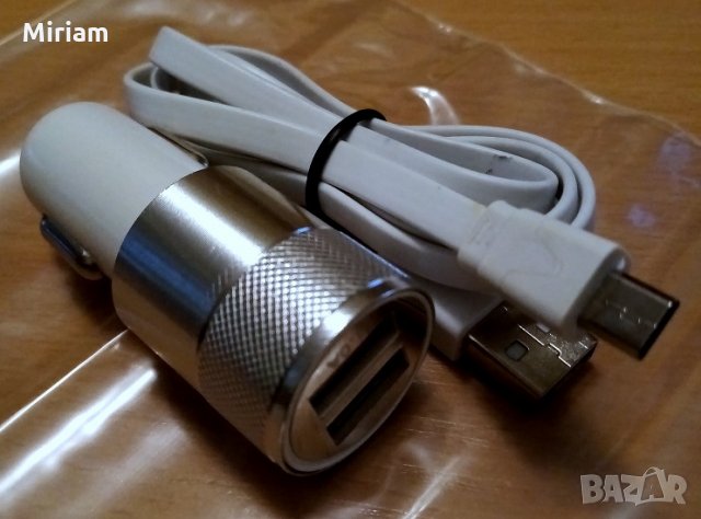 Зарядно за кола Manhattan с 2 USB порта + USB micro захранващ кабел 10 лв., снимка 2 - Зарядни за кола - 27645861