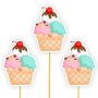 6 бр Мелба Сладолед сладоледено парти грамадни стик топери клечки за мъфини декор украса, снимка 1 - Други - 40672683