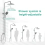 Комплект за душ OFFO, с кръгла душ глава тип Rainfall 25 см и ръчен душ с 1,6 м маркуч, хром, снимка 6