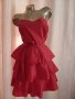 Papaya L/XL Корсетна червена рокля на волани, снимка 1 - Рокли - 38801840