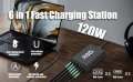Станция за бързо зареждане хъб блок 120W GaN III 6-портова 65W порт, снимка 4