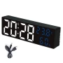 LED електронен настолен часовник с температура влажност USB аларма будилник дигитален големи цифри, снимка 4