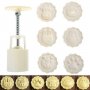 6 бр Домашни животни пластмасови форми с бутало печат лунни сладки тесто фондан