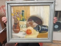 стара картина Натурморд на фазер - масло , снимка 2