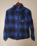 Дамска топла есенна синя карирана риза S размер