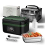 Електрическа преносима кутия за обяд 3 в 1, неръждаема стомана, с аксесоари, 220V/12V/24 , снимка 2