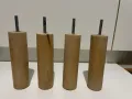 4бр цилиндрични мебелни крака дърво масив 15х4см, снимка 3