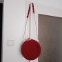 Дамска плетена червена чанта, снимка 2