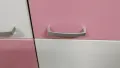 Шкаф за стена 4 врати бяло и розово 100/100/35см, снимка 7