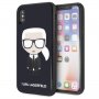 Karl Lagerfeld Hardcase Iconic Karl Glitter - дизайнерски кейс за iPhone X / XS, снимка 1