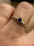 златен пръстен със сапфир , снимка 1 - Пръстени - 43730184