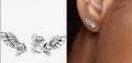 Сребърни обеци Пандора Ангелски крила с кристали,white"Свещена сила"/нови, снимка 1 - Колиета, медальони, синджири - 40200556