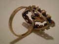 стар дамски пръстен месинг със позлата и циркони, снимка 3