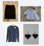Пола, риза и блуза + подарък обеци, снимка 1 - Блузи с дълъг ръкав и пуловери - 37912092