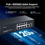 YuLinca 10-портов Poe превключвател, 8-портов PoE+ и 2-Gigabit Uplink, 96W , снимка 5