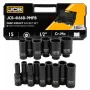 Дълбоки ударни вложки комплект 12-стенни 1/2″ (10-36мм) 15части JCB, снимка 1