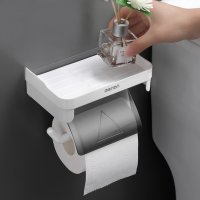 Практична поставка за тоалетна хартия с подложка за смартфон, снимка 2 - Други стоки за дома - 39988868