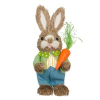Великденска декоративна фигура Заек с морков 32см, снимка 2 - Декорация за дома - 44077965