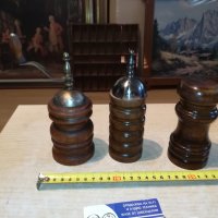 3бр дървени прибори-сол/пипер от германия 2810211706, снимка 3 - Антикварни и старинни предмети - 34613803