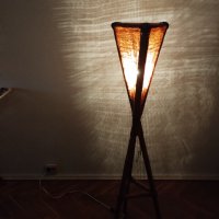 Лампа от бамбук и зебло, снимка 3 - Настолни лампи - 43996656
