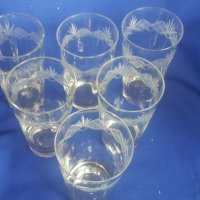 Чаши за безалкохолно 6 бр с гравюра тънко стъкло, снимка 5 - Чаши - 28890022
