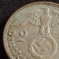 Сребърна монета 2 райхсмарки 1938г. Нацистка Германия Трети Райх с СХВАСТИКА за КОЛЕКЦИЯ 42060, снимка 10 - Нумизматика и бонистика - 43798821