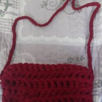 Плетена дамска чанта бордо, снимка 3 - Чанти - 32896800