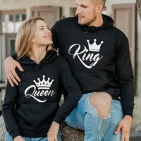 За ВЛЮБЕНИ! Мъжки и Дамски LOVE суичъри KING Crown & QUEEN Crown. Различни цветове., снимка 1 - Суичъри - 38268967