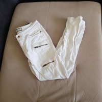 Original BY MALENE BIRGER Stretch Cotton Zip Cuff White Trousers Pants, снимка 2 - Панталони - 38574791