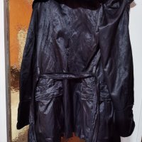 Черен дамски лъскав шлифер, снимка 2 - Палта, манта - 37860070
