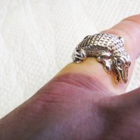 Мъжки сребърен пръстен КРОКОДИЛ - покажи търпеливост сила и мъдрост като крокодила , снимка 1 - Пръстени - 33387362