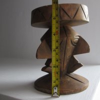 Стар дървен пепелник, уникат пластика фигура с профили, снимка 5 - Статуетки - 32730620