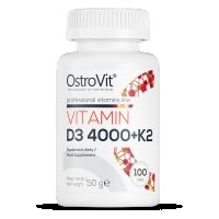 OstroVit Vitamin D3 4000iu + K2 100mcg | Витаминн Д3 + К2, 100 таблетки, снимка 1 - Хранителни добавки - 28376055