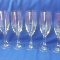 Ретро стилни чаши за вино, шампанско с гравюра 6 бр , снимка 1 - Чаши - 37911271