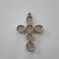 Дизайнерски сребърен кръст с родиево покритие. №0161, снимка 4 - Колиета, медальони, синджири - 33054792