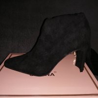 № 40 и 41 дамски високи ботуши чизми от имитация на велур и с висок ток в черен цвят, снимка 14 - Дамски ботуши - 43528795