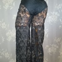 Дантелен панталон с широк крачол и вградени бикини XS, снимка 8 - Панталони - 43580131