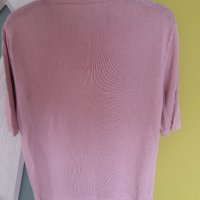 Дамска трикотажна блуза с къс ръкав розово лилава, снимка 3 - Блузи с дълъг ръкав и пуловери - 33224482