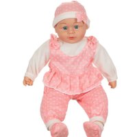 Baby Doll Розови дрехи на точки със звук 50 см, снимка 1 - Кукли - 43297992