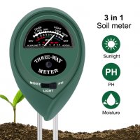 Устройство на контрол на почвата, осветеността и влагата в градината iPower 3-in-1 Soil Test, снимка 12 - Градинска техника - 37819850
