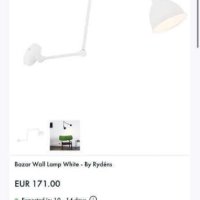 стенна лампа с гъвкаво рамо BazarrWall Lamp White , снимка 2 - Лампи за стена - 44069105