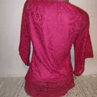 Розова дантелена блуза р-р М , снимка 6 - Ризи - 43915525