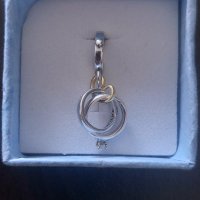 Сребърен висящ елемент Пандора,"Marry me-Engagement",Gold/нов, снимка 1 - Колиета, медальони, синджири - 37152947