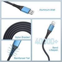 Нови 2 броя Плетени дълги кабели за бързо зареждане за Apple iPhone Айфон, снимка 6 - Друга електроника - 42935173