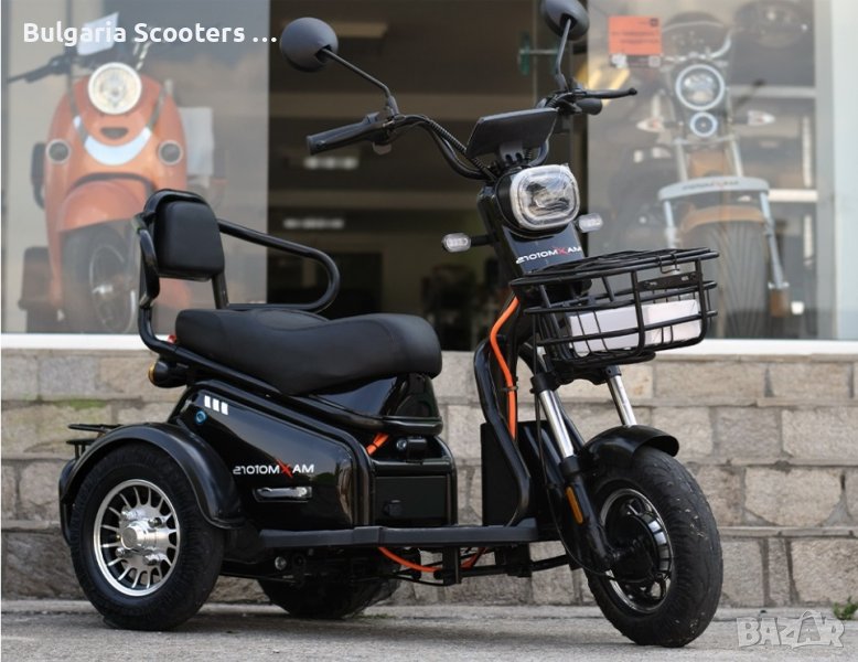 Двуместна електрическа триколка Max Motors PUDDING 1800W Нов модел black, снимка 1