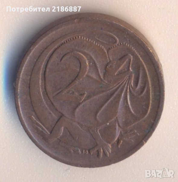 Австралия 2 цента 1976 година, летящ гущер, снимка 1