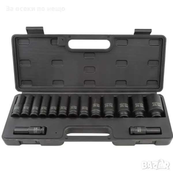 Комплект дълбоки ударни вложки 1/2″ (10 – 36 мм) 15 ЧАСТИ ROCKFORCE, снимка 1